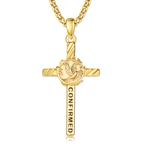 Confirmation Gifts Sterling Silver Confirmed in Christ Religious Catholic Jewerly - color: H