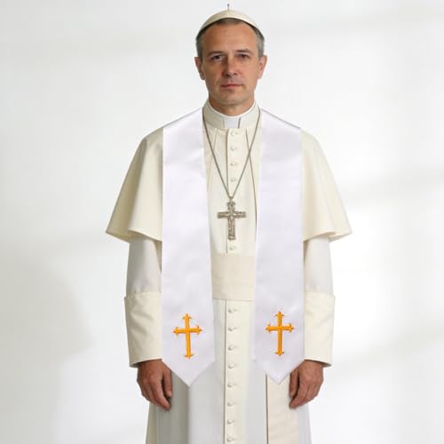 10 PC Clergy Stole & Choir Stole Bulk 60/72" - color: White, size: 60 inch