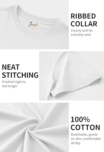 Herberton Men's Graphic T-Shirt Loose Fit Cotton Fashion Casual Streetwear Crewneck Short Sleeve Tee (S-XXL) - color: White, size: X-Large