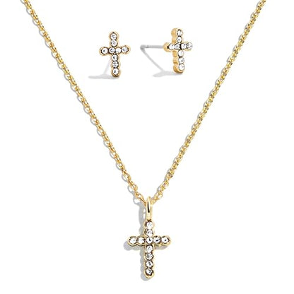 BaubleBar - Cross Pendant Necklace - color: Cross Gift Set