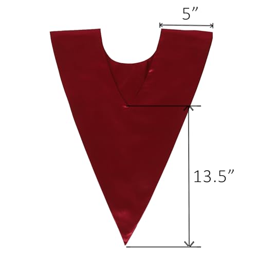 GradPlaza Unisex V Shape Church Choir Stole with Gold or White Embroidery Cross for Adults Church - color: Maroon, style: Gpld Cross