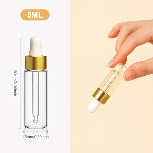 Mini Glass Dropper Bottle for Essential Oil,5ml 10pcs - style: 5ml
