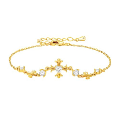 Cicy Bell Cross Bracelets For Women 24k Gold Plated Cubic Zirconia Bracelet - color: Gold-B