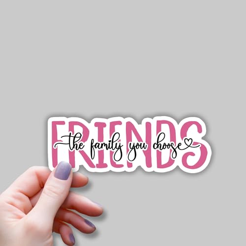 (3 pcs) Friends The Family You Choose Sticker for Tumbler Motivational Funny Sarcastic Phrase Inspirational Quote Vinyl Decal for Kindle Laptop Water Bottle Phone Hard Hat - 3x1.1
