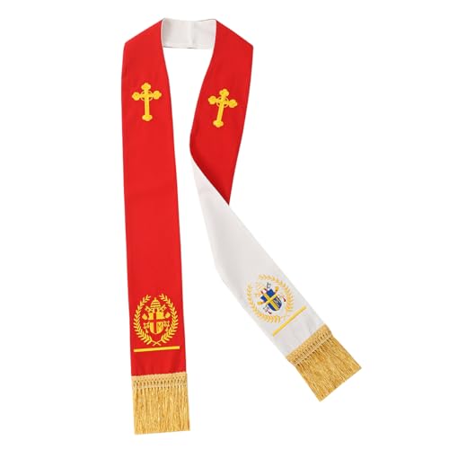 BLESSUME Church Clergy Pastor Reversible Stole - color: Red and White 4