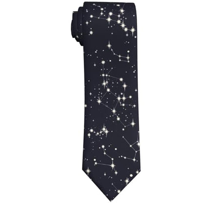 Men's Neckties, Novelty Printed Skinny Tie for Work Casual Party - color: Galaxy Starry