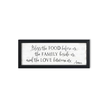 Bible Verse Quotes Christian Wall Art 6" x 15" - color: Bless The Food Before Us