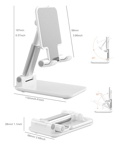 Phone Stand for Desk Cell Phone Holder Stands for iPhones - color: B-White-Silver