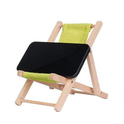Foldable Wooden Cell Phone Stand, Phone Holder for Desk - color: Yellowish green