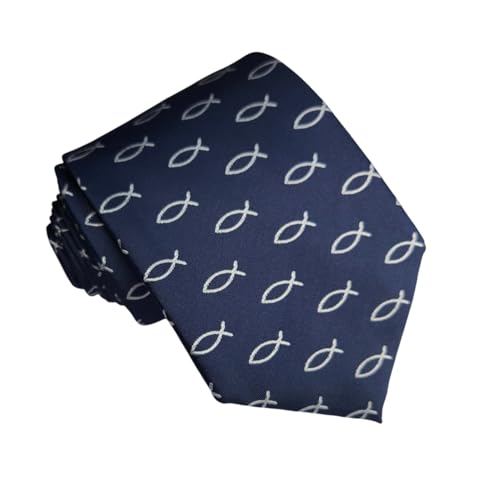 Maker V Jesus Fish Christian Necktie - Pastor Tie