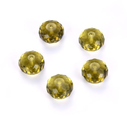 24pcs Adabele Austrian 6mm Faceted Rondelle Crystal Beads Khaki Green - color: Khaki Green, size: 4mm x 6mm - 24pcs