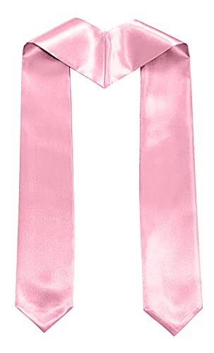 Plain Graduation Stole Sash 60 Inch Unisex Adults Solid - color: Pink Stole