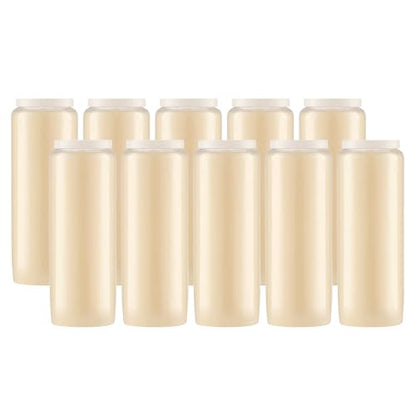 Lerner 9-Day Memorial Candles, 10 Pack, 7” Pillar Prayer Candle in Plastic Jar, Long-Lasting Smokeless Clean Burning Mourning & Shiva Candle for Vigils, Church, Emergencies, Jewish Yahrzeit Candles - style: 10 Pack