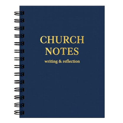 Church Notes Journal, Sermon Notes Notebook with Waterproof Clear PVC Cover, 100GSM No-Bleed Paper, Spiral Bound, 158 Pages, Christian Church Notebook for Bible Study, Worship & Reflection