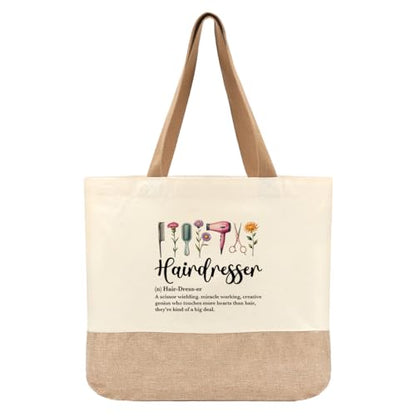 Tote Bag, Gifts for Women Friends Girlfriend Coworker Wife Mom Reusable Tote Bags Birthday Thank You Gift - color: Hairdresser