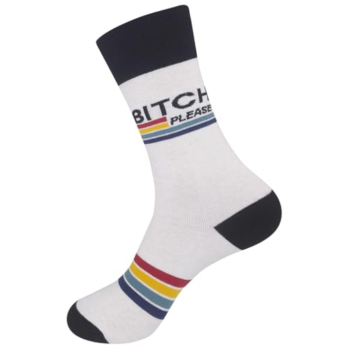 FUNATIC Socks with Funny and Profane Sayings, Sarcastic Gift for Men Women - color: Bitch Please