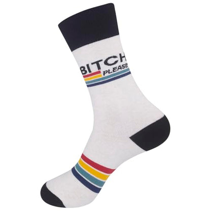 FUNATIC Socks with Funny and Profane Sayings, Sarcastic Gift for Men Women - color: Bitch Please