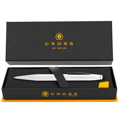 Cross Tech2 Personalized Ballpoint Pen in Chrome with Satin Black Clip - color: Chrome