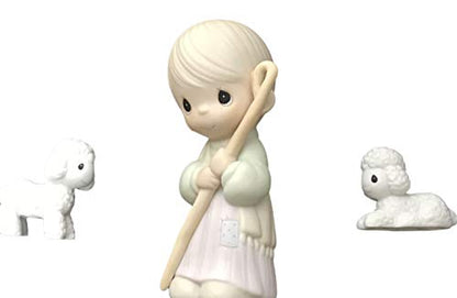 Precious Moments "Shepherd with Two White Lambs" Addition to Nativity Set