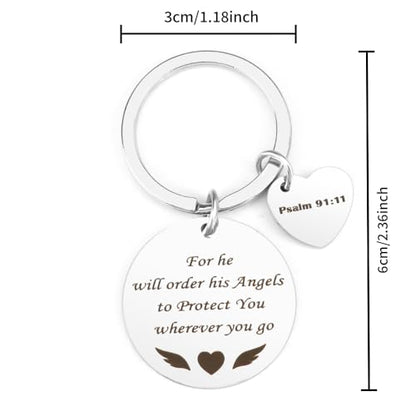 Bible Keyachain Christian Gifts for Women Cross Keychain Religious Gifts Bible Gift Faith Gift for Men - color: Psalm 91:11