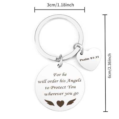 Bible Keyachain Christian Gifts for Women Cross Keychain Religious Gifts Bible Gift Faith Gift for Men - color: Psalm 91:11