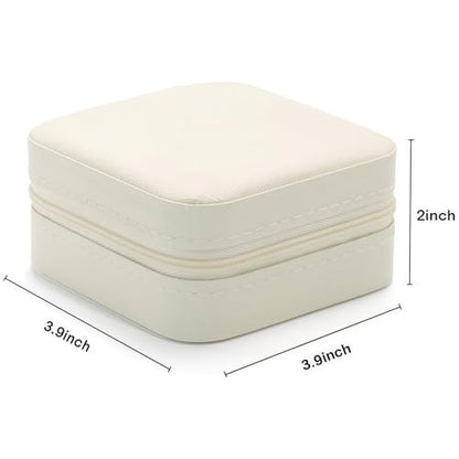 Personalized Travel Jewelry Box with Peace and Love, Custom Jewelry Organizer with Name for Women, Teens - color: Peace and Love -White