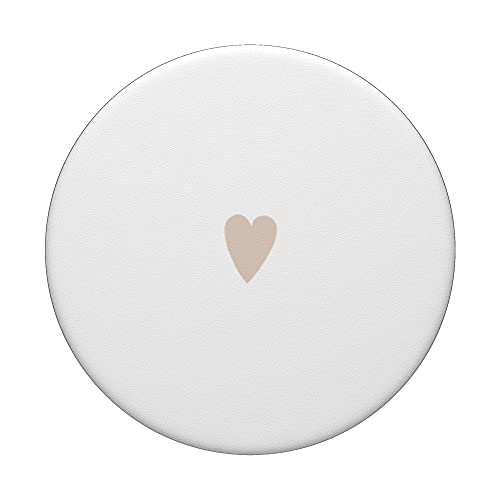 Sand/Beige/Tan Hand Drawn Heart Minimalist Love PopSockets Adhesive PopGrip - style: Adhesive PopGrip