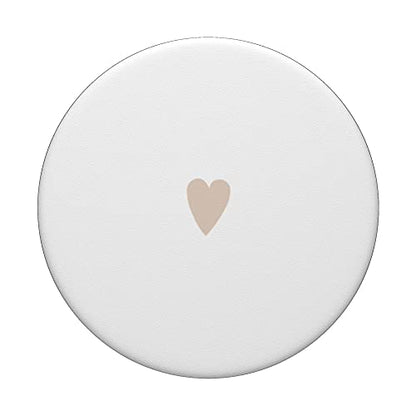 Sand/Beige/Tan Hand Drawn Heart Minimalist Love PopSockets Adhesive PopGrip - style: Adhesive PopGrip