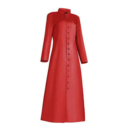 MYAYD Women's Cassock Robe Church Robe Choir Minister Clergy Pulpit Liturgical Black White - color: Red, size: Large