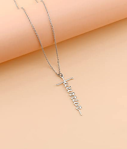 Lcherry Faith Cross Pendant Necklace for Women Religious Christian Jewelry Birthday Christmas Gifts for Women - style: 38-Warrior
