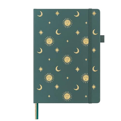 &And Per Se Lined Hardcover Notebook – A5 5.7"x8" College Ruled, 160 Pages, 100gsm Thick Paper – Aesthetic Journal for Women, Gift-Ready Planner, Everyday Writing Notebook (Celestial Green) - color: d.Celestial Green, style: Lined with Pattern