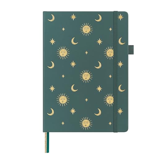 &And Per Se Lined Hardcover Notebook – A5 5.7"x8" College Ruled, 160 Pages, 100gsm Thick Paper – Aesthetic Journal for Women, Gift-Ready Planner, Everyday Writing Notebook (Celestial Green) - color: d.Celestial Green, style: Lined with Pattern