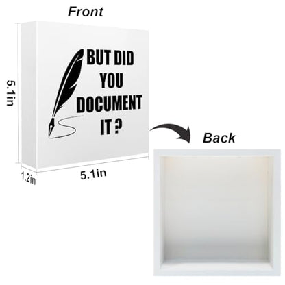 Funny Desk Decor Rustic Office Supplies White Wooden Box Sign 02 - color: White0398
