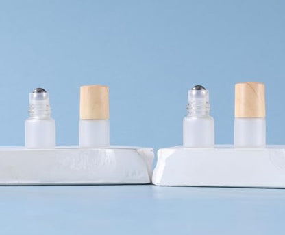 20 Pack Set 2ML(5/8 Dram) Mini Sample Roll Glass Bottles for Essential Oils Roller Refillable Perfume Roll Bottle (2ML Frosted) - color: 2ML Frosted