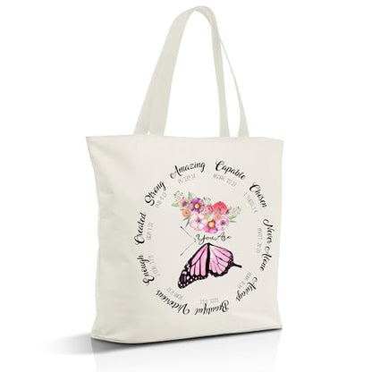 Christian Gifts Canvas Tote Bag Aesthetic for Women - style: You Are