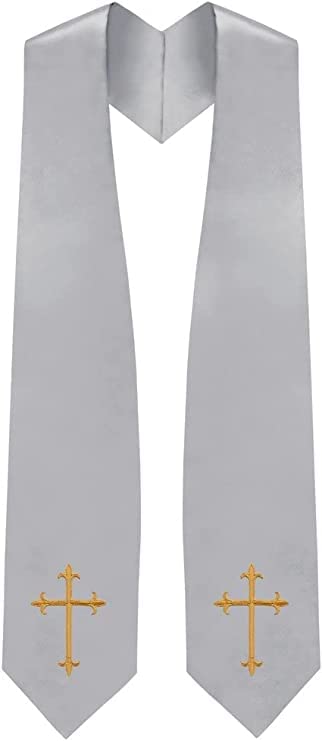 CLERKMANS Choir Stole with Crosses - color: Silver