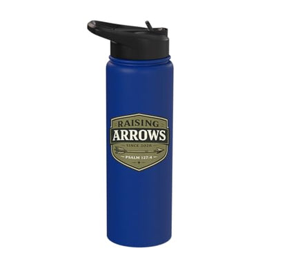 Raising Arrows Since 2026 Psalm 127:4 Faith Family Dad Stainless Steel Insulated Water Bottle - color: Royal Blue