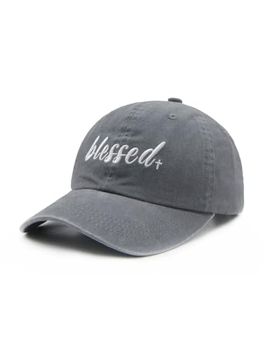 Waldeal Women's Embroidered Dad Hat, Adjustable Vintage Washed Cotton Baseball Cap for Men - color: Grey