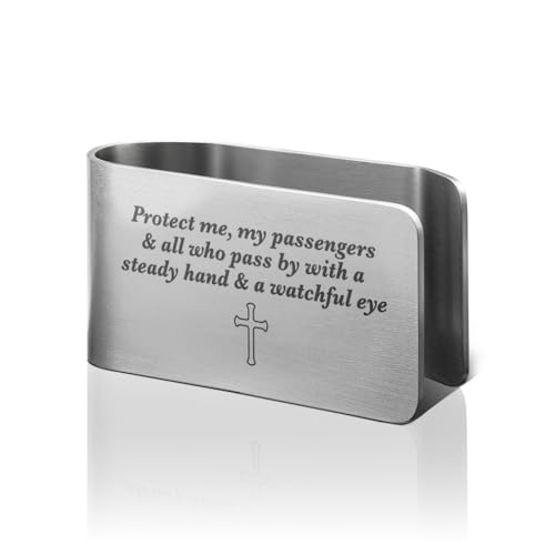 Catholic Car Visor Clip, Safety Prayer Sun Visor Clip for Men Women - color: Silver33