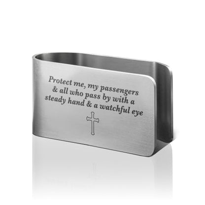 Catholic Car Visor Clip, Safety Prayer Sun Visor Clip for Men Women - color: Silver33