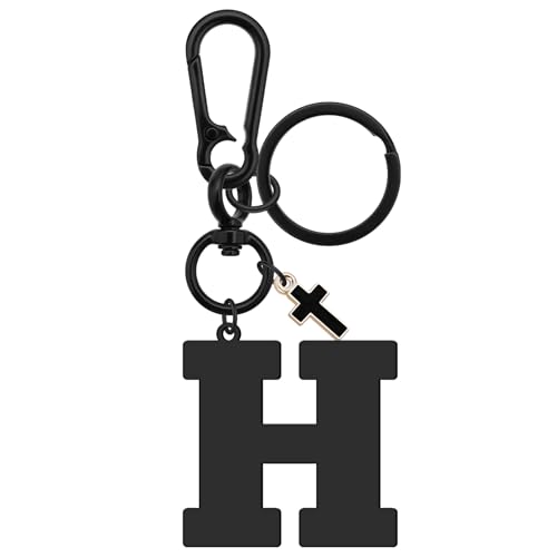 Dabihu Letter Keychain Christian Letter A-Z Alphabet Keyring for Backpack Handbag Alphabet Monogram Key Chain - color: H