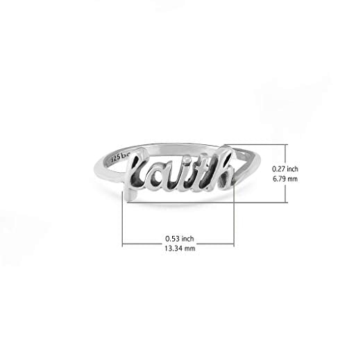 Boma Jewelry Sterling Silver Faith Script Ring