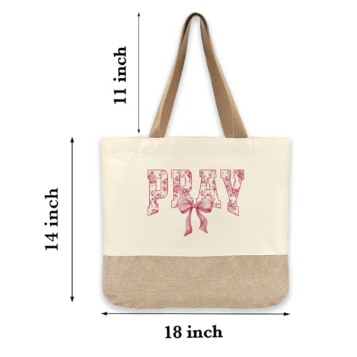 Tote Bag, Gifts for Women Friends Girlfriend Coworker Wife Mom Reusable Tote Bags Birthday Thank You Gift - color: Pink Pray