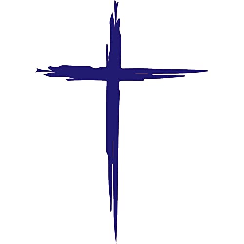 Cross Hand Drawn y3148 Vinyl Sticker Decals (Pack of 2) for Car Bumper Window Laptop Tablet Phone (4.4 inch x 6 inch,Purple) - color: Purple, size: 4.4 inch x 6 inch