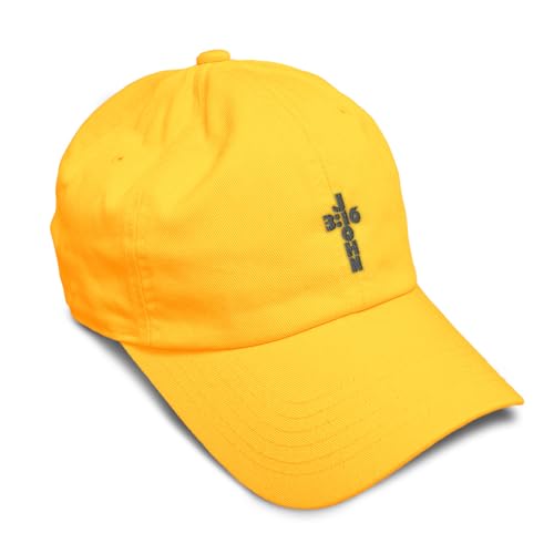 Custom Soft Baseball Hat Embroidered Dad Hat Jesus Christian John 3:16 God Christ Men & Ladies Baseball Cap - color: Golden Yellow Design Only