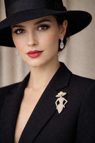 Lady Brooch Elegant Pin Charm Jewelry Gift for Women