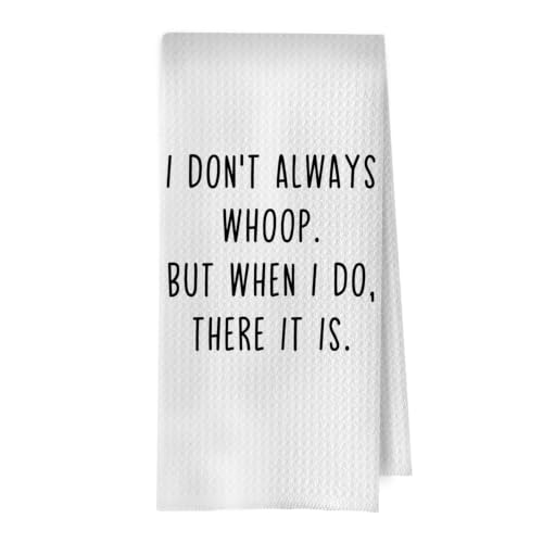 Funny Gifts Kitchen Decor - Humor Coworker Gift Waffle Dish Towels for Kitchen, Novelty Friendship Hand Towels, Farewell Gifts for Coworkers Tea Towel, 16x24 Inches - color: I Don't Always Whoop
