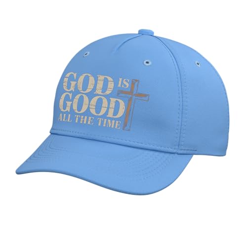 God is Good Jesus Hat Gospel Faith Pray Hat Bible Verse Adjustable Baseball Hat - color: Light Blue