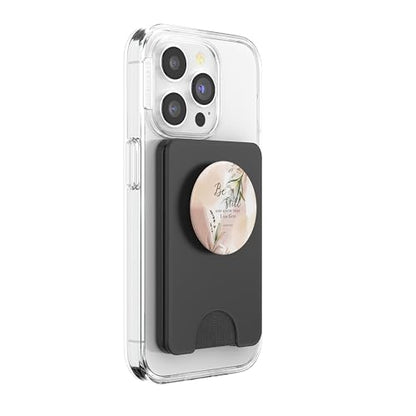Be Still Bible Verse Christian Quote Minimalist Floral PopSockets PopWallet for MagSafe - style: Magnetic PopWallet