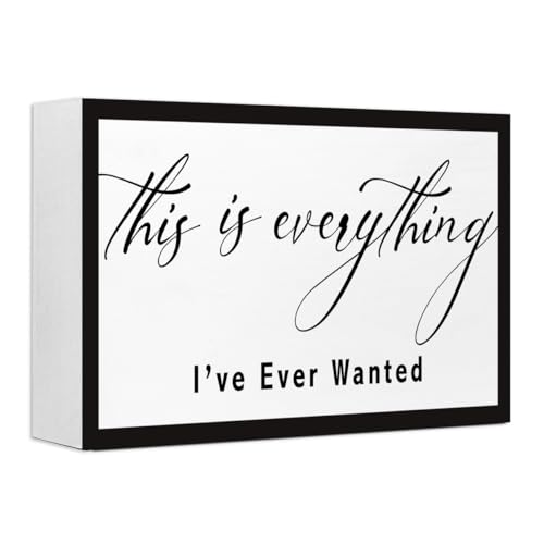 Inspirational Wood Box Sign,This is Everything I Ever Wanted Sign,Motivational Quote Wooden Block Sign Desk Decor for Home Office Bedroom Wall Shelf Tabletop Decor - style: This is Everything I Ever Wanted
